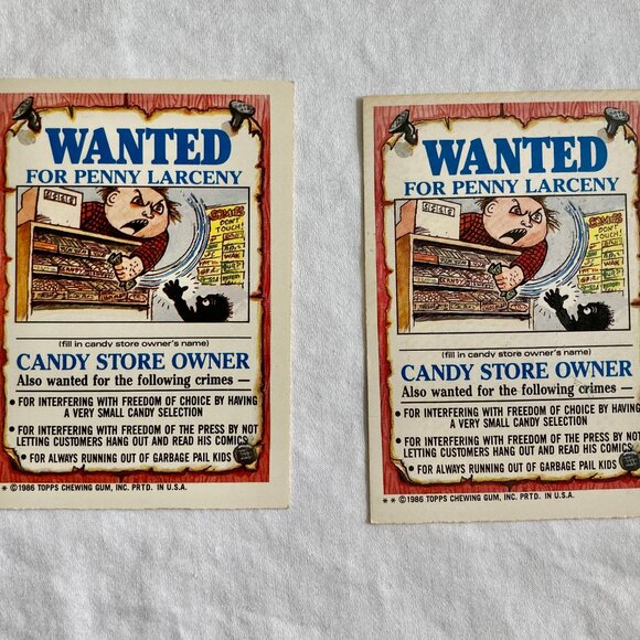 Garbage Pail Kids Card 1986 Topps - 100a Ali Gator (2 available) - Picture 3 of 4